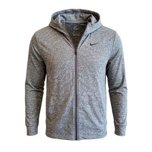 Nike Yoga Dri-FIT Full Zip Hoodie Mens XL Heather Grey Training Jacket Workout